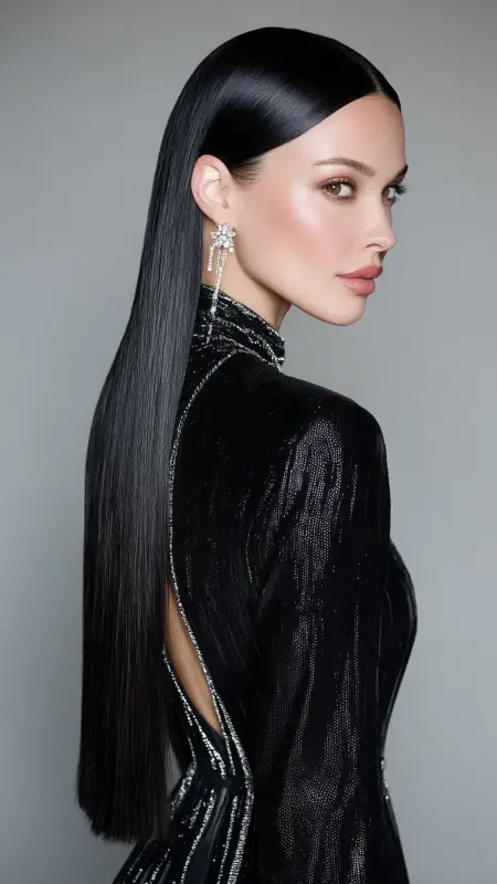 Blunt-Cut Long Hair with Micro Part - Glass Hair