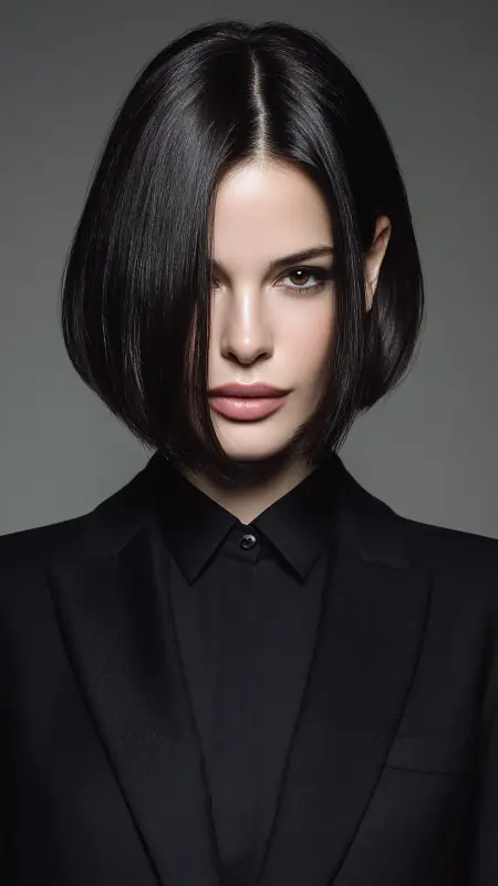Blunt Shoulder-Length Bob - Shoulder length haircut for round faces
