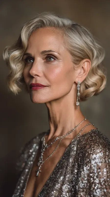 Bob with Finger Waves - Medium Length Bob Haircuts For Women Over 50