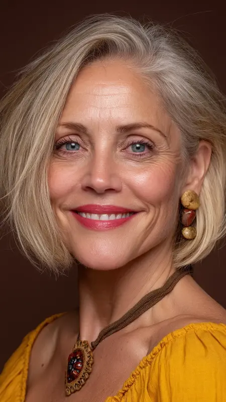 Bob with Flipped Ends - Medium Length Bob Haircuts For Women Over 50
