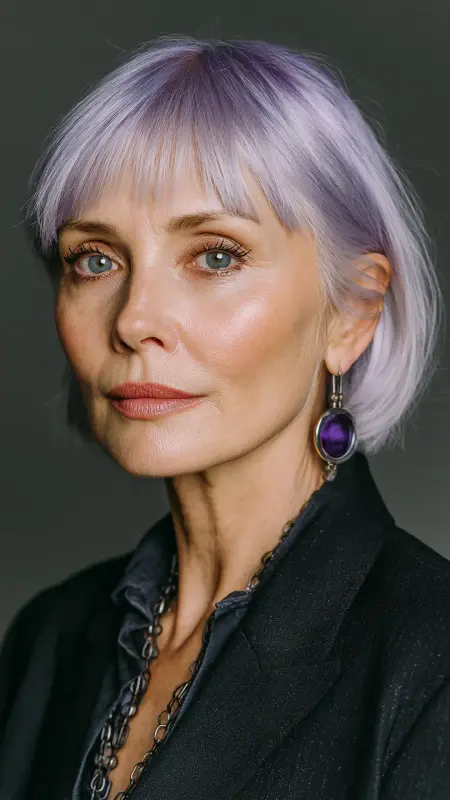 Bob with Micro Bangs - bob haircuts for women over 60 with fine hair