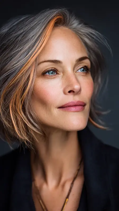 Bob with Peekaboo Highlights - bob haircuts for women over 60 with fine hair