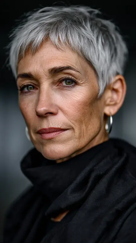 Boyish Crop Pixie - Short pixie hairstyles for older women