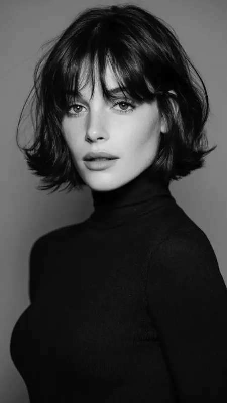 Butterfly Bangs on Mid-Length Bob - Butterfly bangs