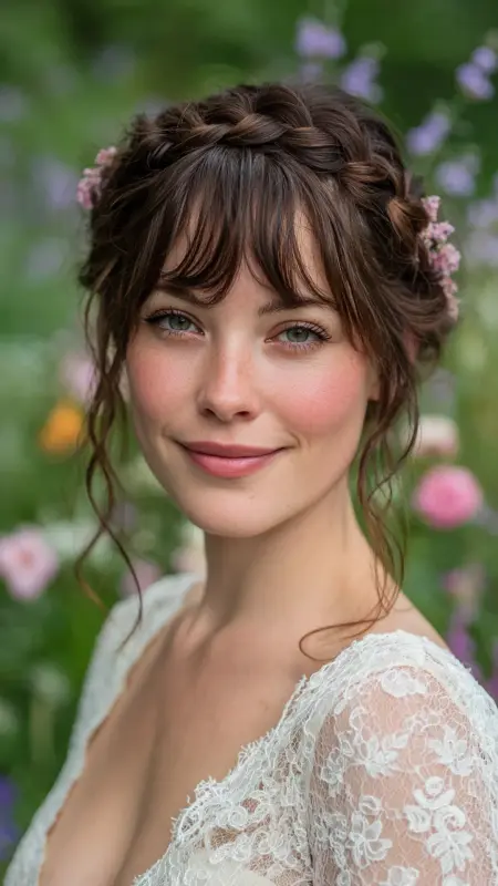 Butterfly Bangs with Braided Crown - Butterfly bangs