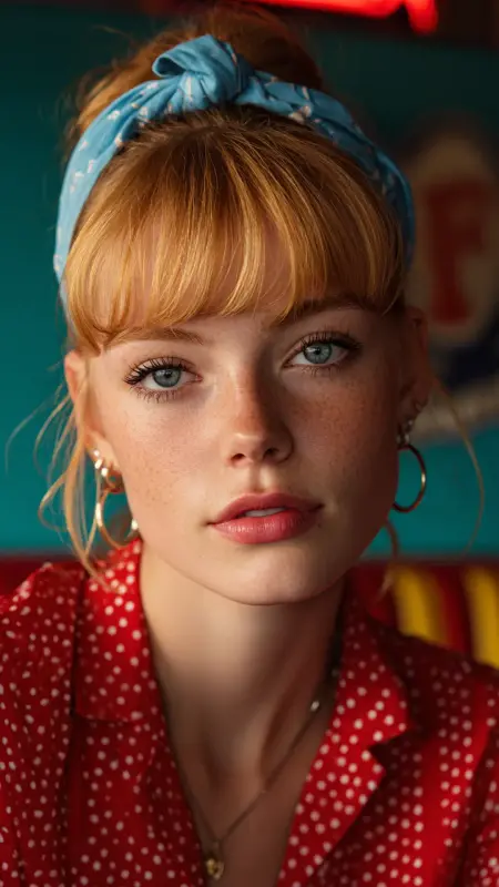 Butterfly Bangs with Retro Flip Ends - Butterfly bangs