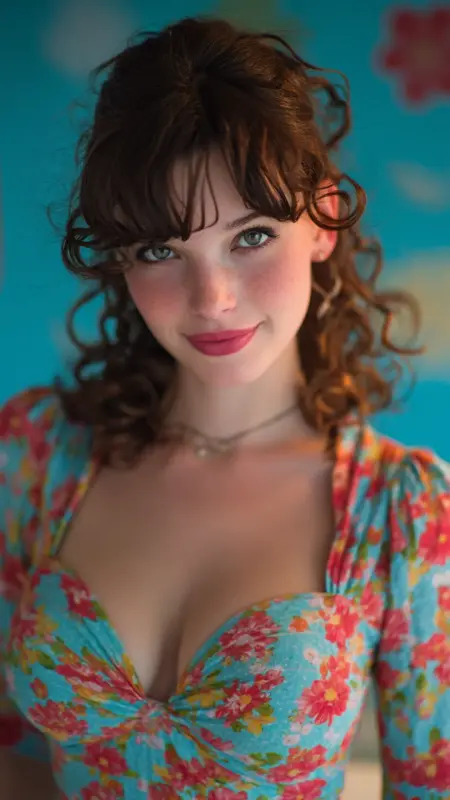 Butterfly Bangs with Shoulder-Length Curls - Butterfly bangs