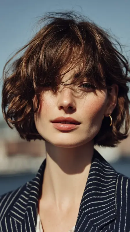 Butterfly Bangs with Tousled Lob - Butterfly bangs