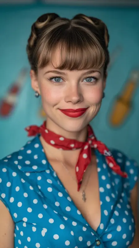 Butterfly Bangs with Vintage Victory Rolls - Butterfly bangs