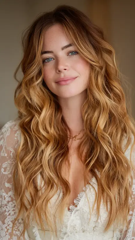 Enchanting Sunlit Waves: The Irresistible Butterfly Haircut - Butterfly Haircut With Side Part