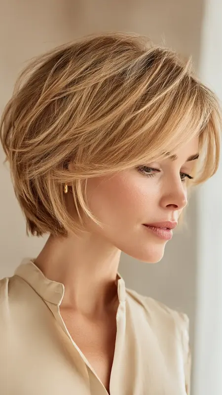 Flirty Layers: The Enchanting Blonde Butterfly Haircut - Butterfly Haircut With Side Part