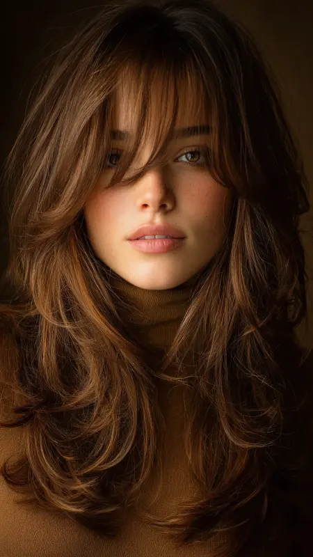 Butterfly Layers with Curtain Bangs - Y2k haircuts