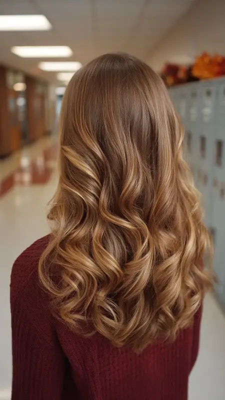 Caramel Highlights on Dark Brown - Low maintenance hair color
