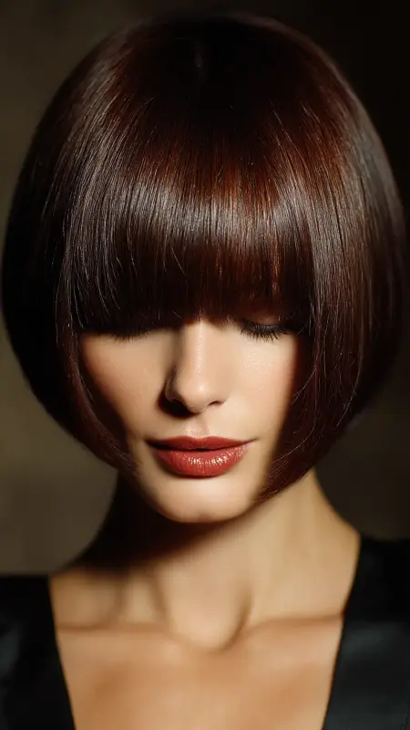 Chocolate Mauve Tones on Long Curly Hair - Low maintenance hair color
