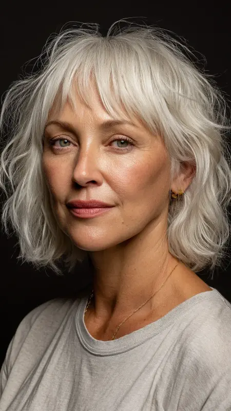 Chocolate Plum Gloss on Layered Curls - Sassy hair older women