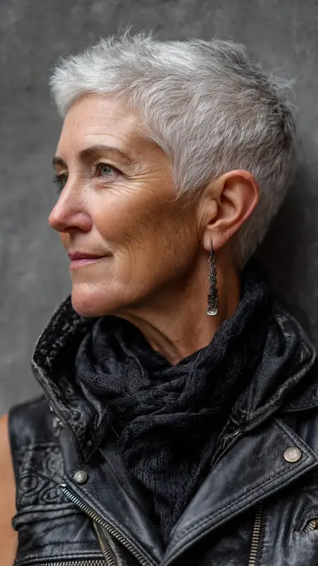 Choppy Pixie with Fringe - Hairstyles for women over 70 with thinning hair
