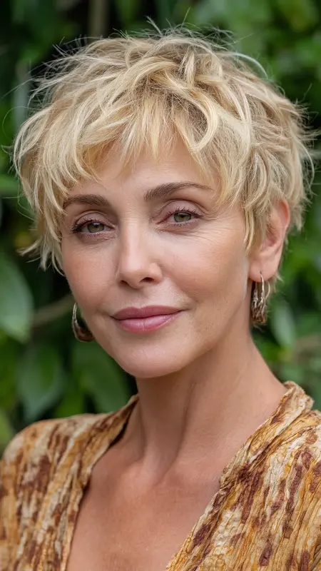 Choppy Pixie with Volume - Short pixie hairstyles for older women
