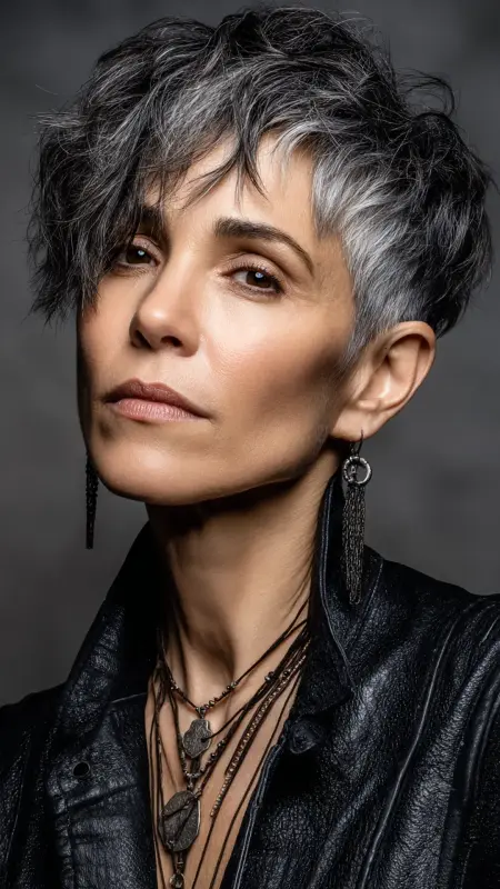 Choppy Shoulder-Length Cut with Piecey Layers - Short hairstyles for women over 60 with wavy hair