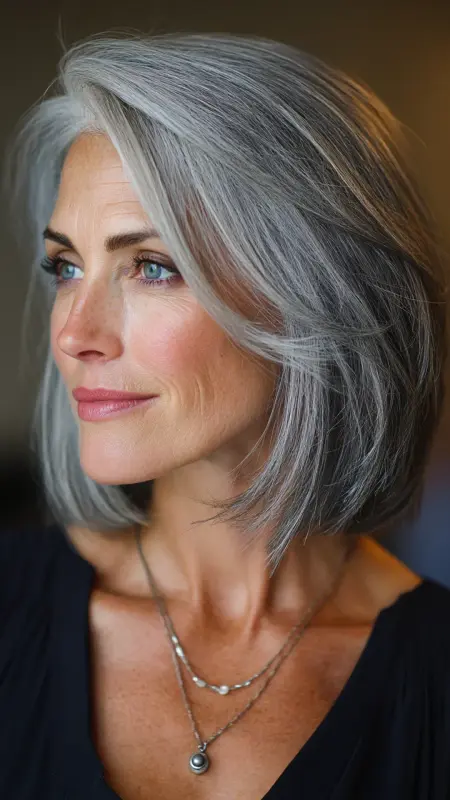 Classic Blunt Cut - Shoulder Length Haircuts For Women Over 60