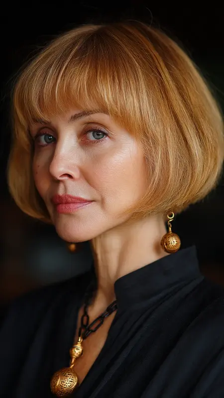 Classic Chin-Length Bob with Side Part - bob haircuts for women over 60 with fine hair