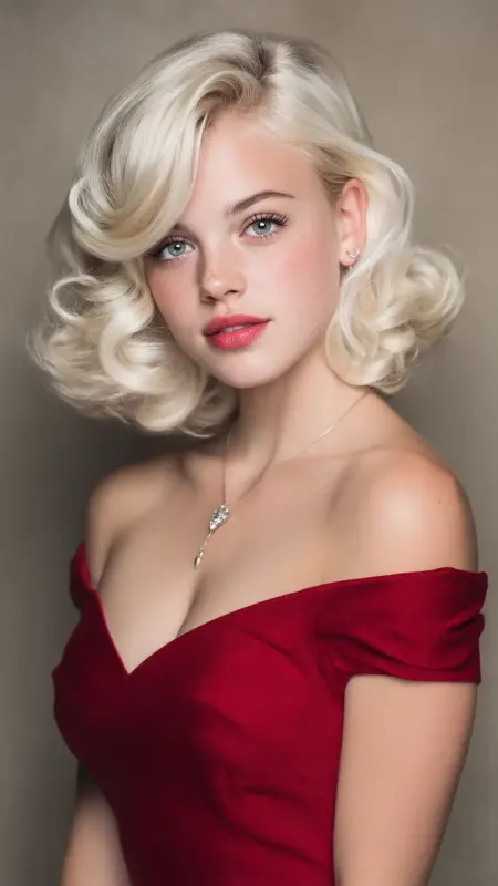 Classic Chin-Length Bob with Soft Bangs - 50s bob