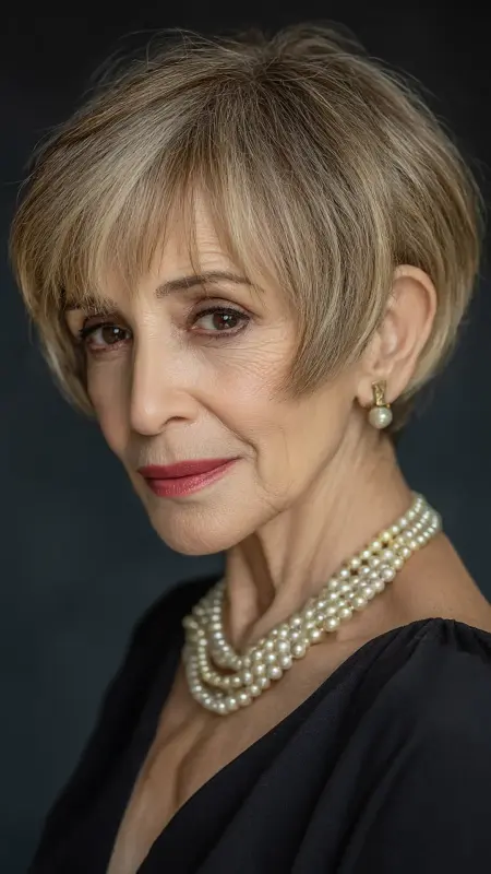 Classic Shag with Volume Crown - Short Layered Hairstyles For Older Women