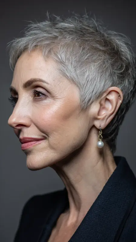 Classic Tapered Pixie Cut - pixie haircuts for women over 60