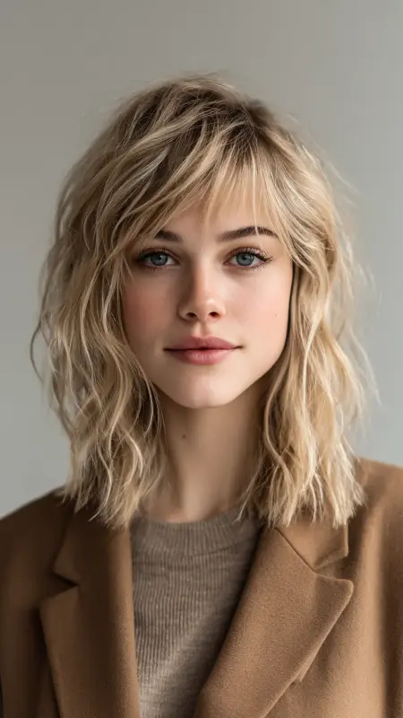 Cool Silver Balayage on Long Waves - Old money hair color