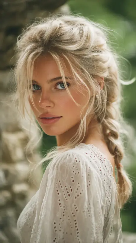 Cornrows into Low Bun - Old money hair color