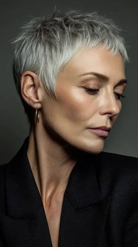 Cropped Curly Mohawk - Short Layered Hairstyles For Older Women