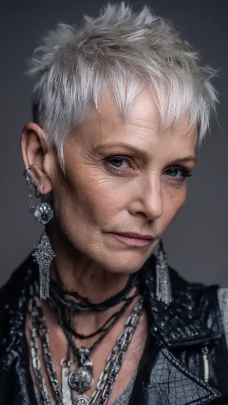 Cropped Pixie with Micro Fringe - Haircuts For Women Over 50 With Fine Hair