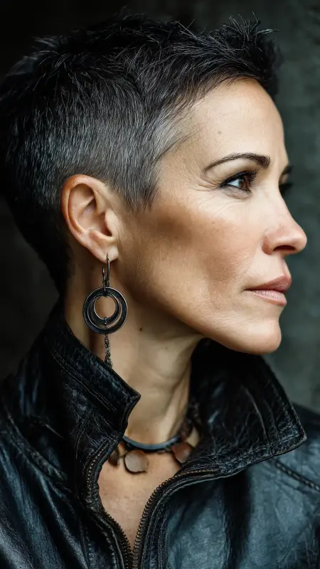 Cropped Pixie with Textured Crown - Short pixie hairstyles for older women