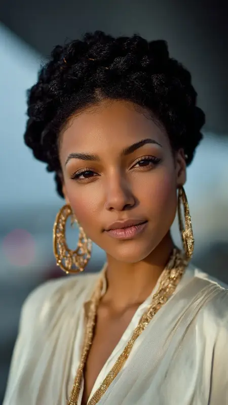 Crown Twist with Loose Curls - Airport Hairstyles for Short Hair