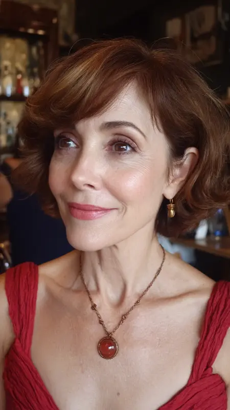 Curled Under Bob with Side Bangs - Shoulder Length Hairstyles For Women Over 60