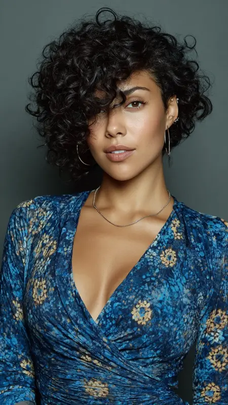 Curly Bob with Side Part - Vintage bob hairstyle