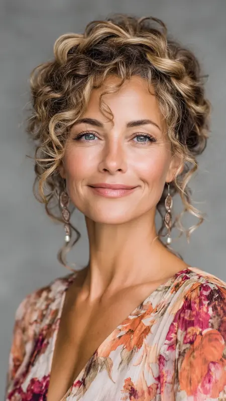 Curly Crown Braid - Hairstyles For Women Over 60 With Curly Hair