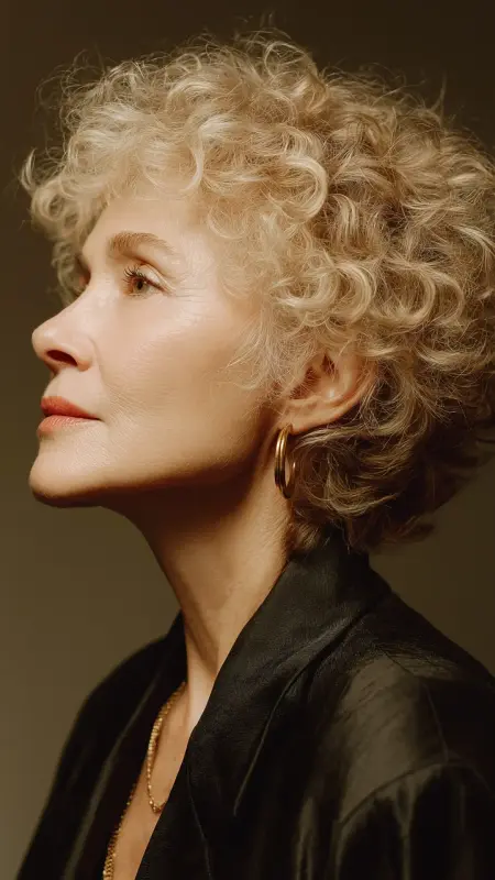 Curly Feminine Pixie - Pixie hairstyles for older women over 60