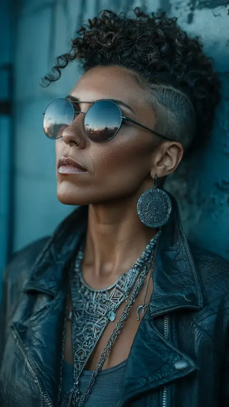 Curly Mohawk - Short Haircuts For Black Women Over 50
