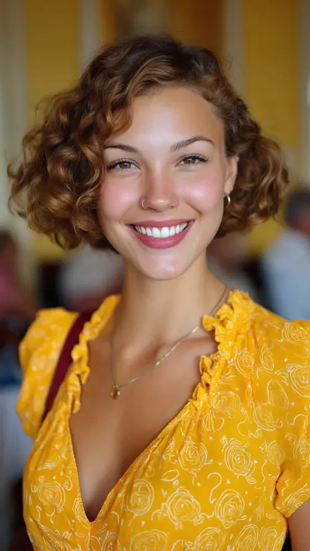 Curly Natural 50s Bob - 50s bob