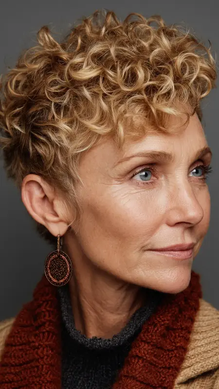Curly Pixie Cut - Pixie Cut Hairstyles For Older Women