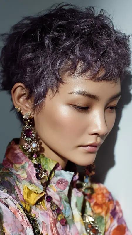 Curly Pixie with Micro Fringe - Short curly pixie haircuts