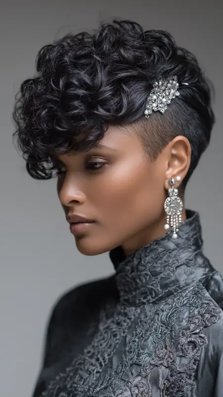 Curly Pixie with Sculptural Shape - Short curly pixie haircuts