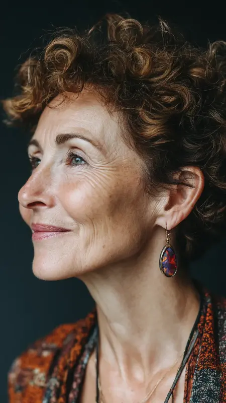Curly Top with Short Sides - Hairstyles for women over 70 with thinning hair