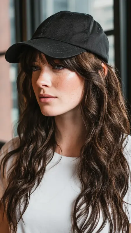 Curtain Bangs Trucker Hat - Trucker Hat Hairstyles