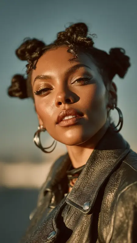Defined Bantu Knots - Coarse Hairstyles For Women