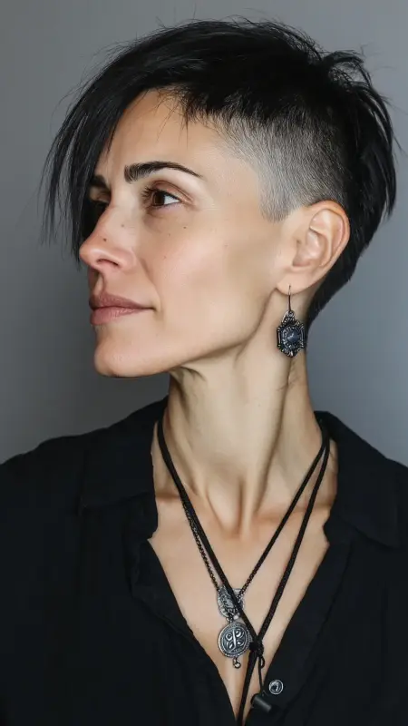 Edgy Elegance: The Bold Asymmetrical Cut - Dyke Hair
