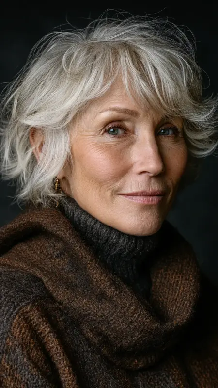 Ear-Length Bob with Flipped Ends - Short hairstyles for women over 60 with wavy hair