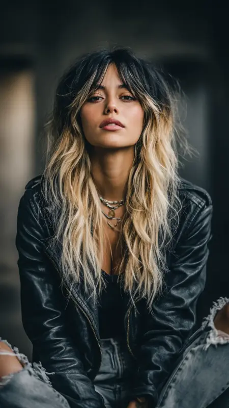 Edgy Blowout with Piecey Curtain Bangs - Blowout with curtain bangs