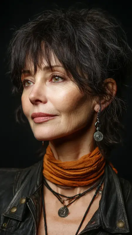 Edgy Rocker Shag - Shaggy Hairstyles For Women Over 50