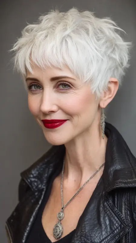 Edgy Textured Pixie - pixie haircuts for women over 60